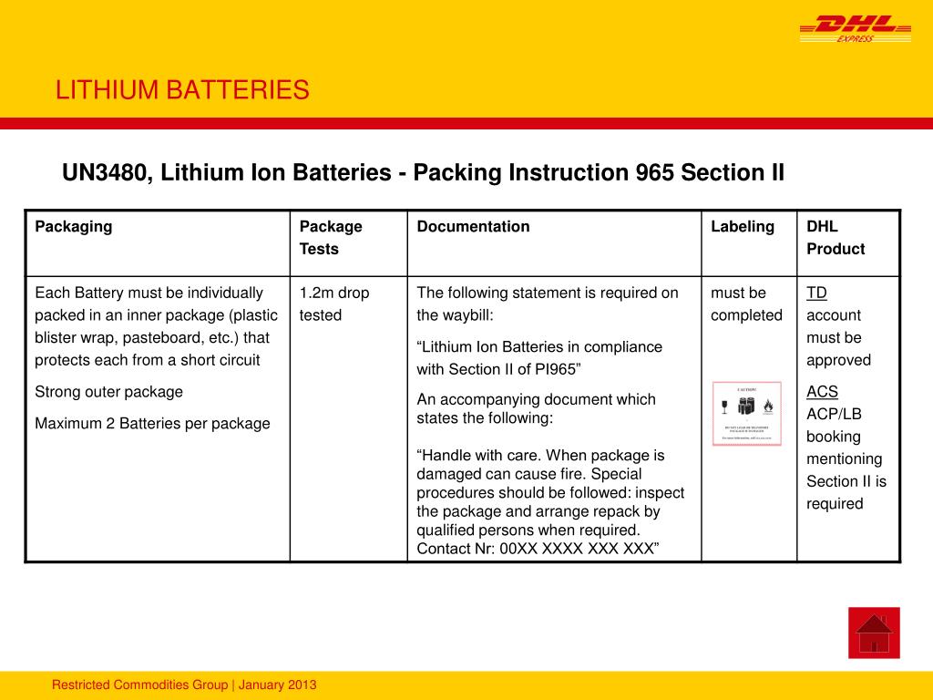PPT - LITHIUM BATTERIES UPDATED ACCORDING TO THE IATA DGR 54th EDITION  PowerPoint Presentation - ID:4910926