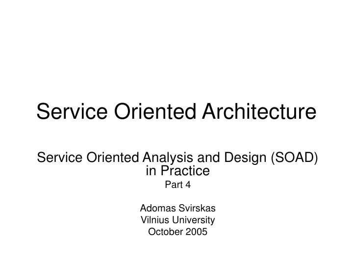 service oriented architecture n.