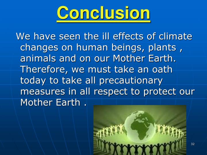 conclusion on climate change and its impact