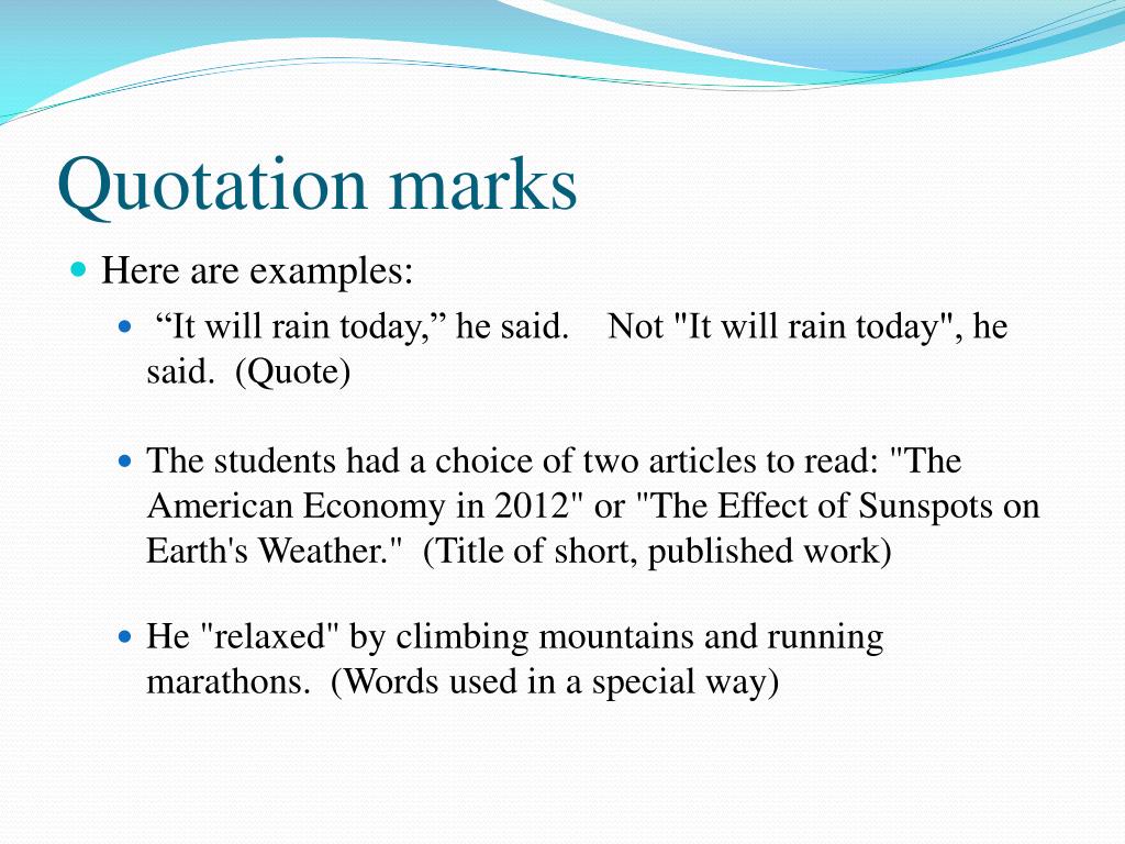 Quotation Marks
