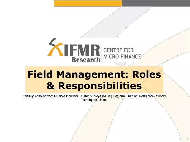 PPT Field Management Roles Responsibilities PowerPoint