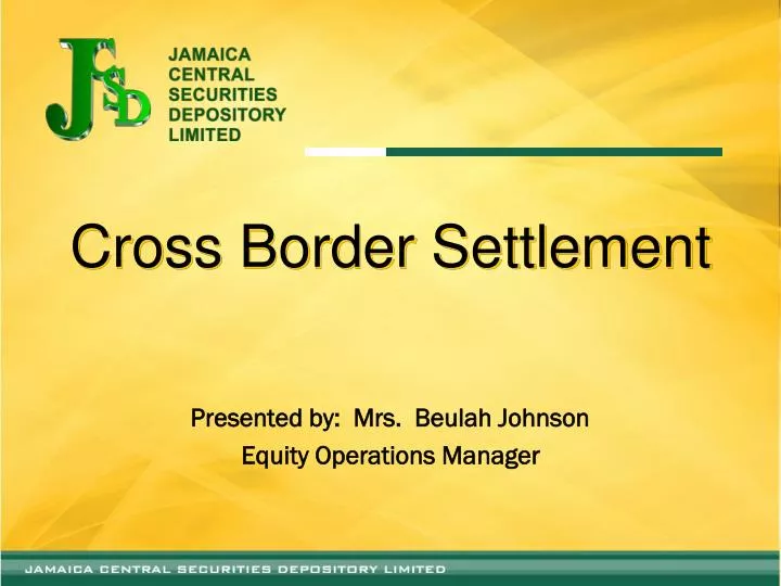 cross border settlement n.