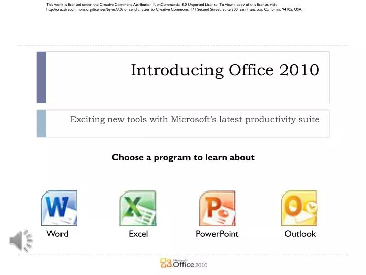 Ppt Introducing Office 2010 Powerpoint Presentation Free