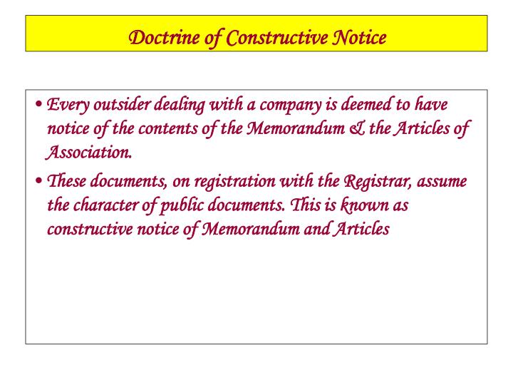 doctrine of constructive notice