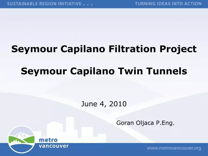seymour capilano filtration project seymour capilano twin tunnels n.