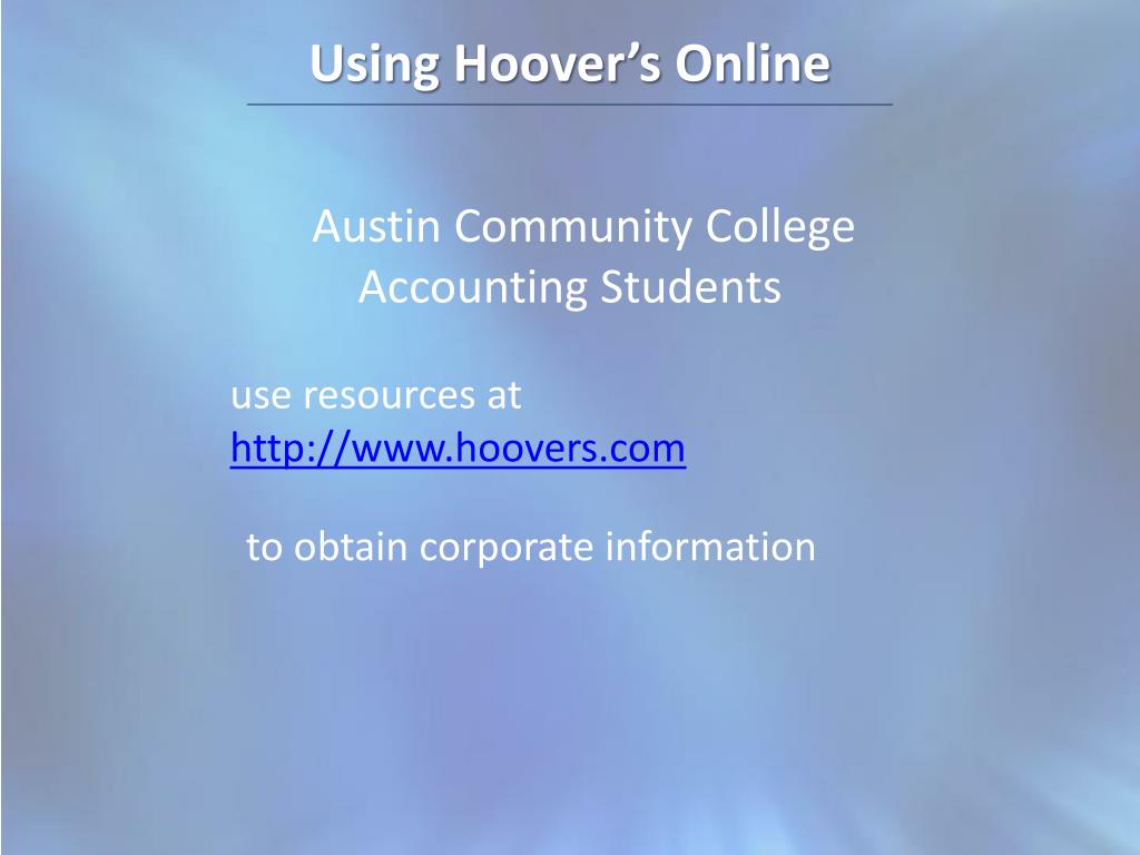 PPT - Using Hoover's Online PowerPoint Presentation, free download -  ID:4914777