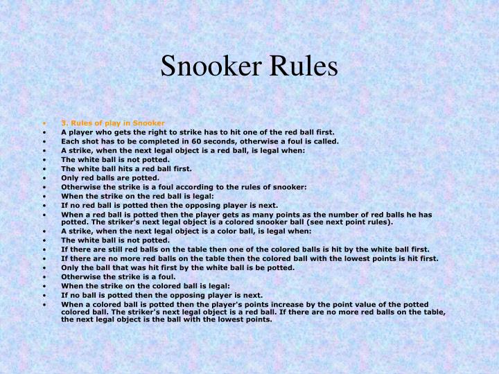 Snooker Rules1 N 