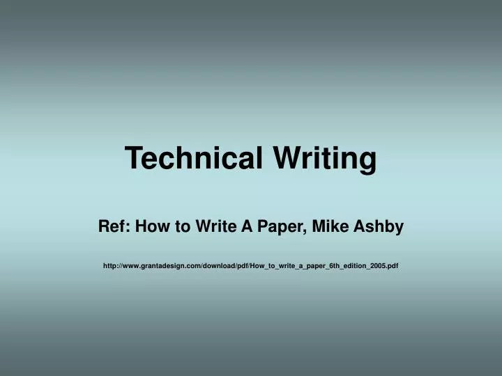 powerpoint presentation in technical writing