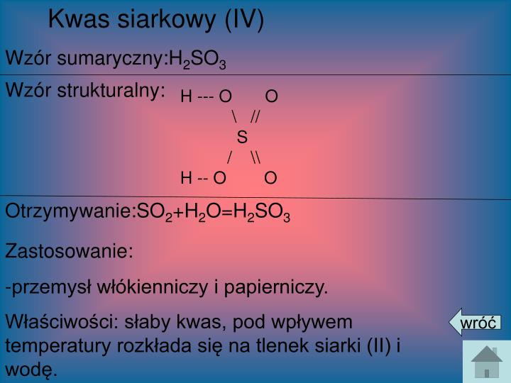 Kwas Siarkowy 4 Wzór Strukturalny PPT - Chemia-Kwasy PowerPoint Presentation - ID:4922200