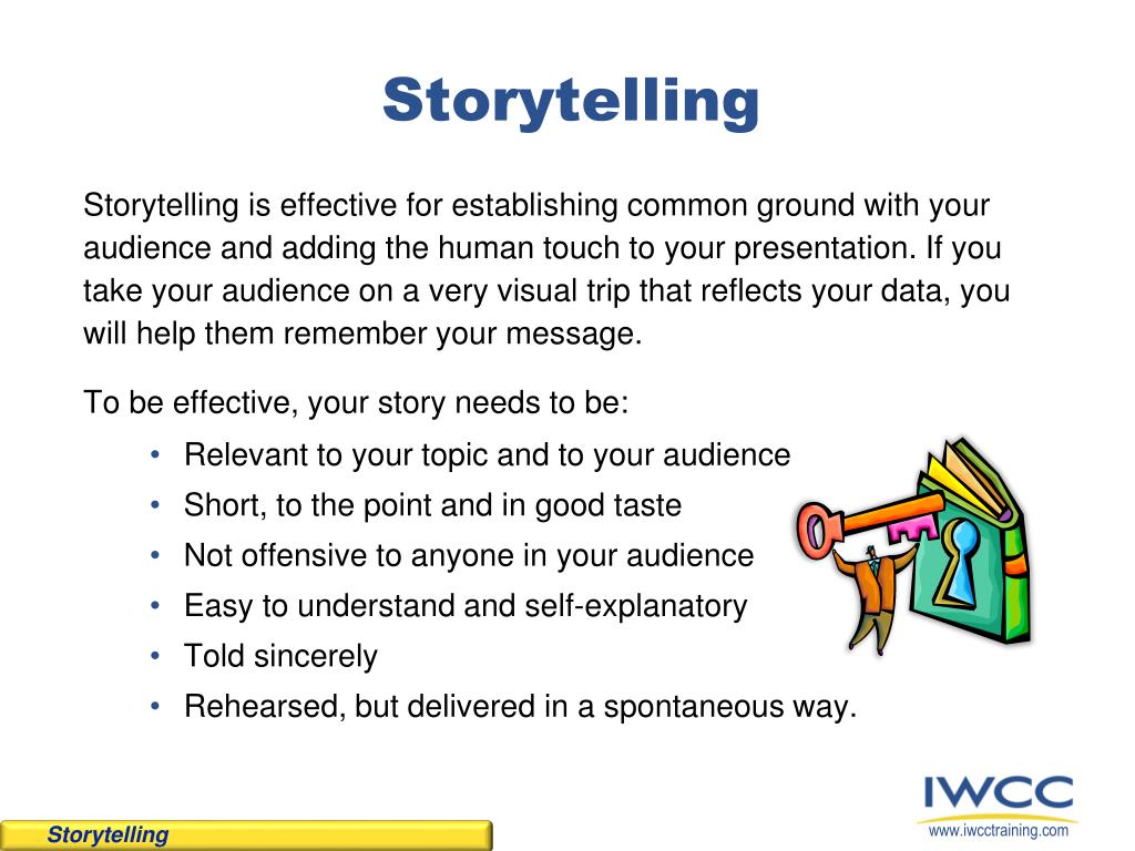 stories in business presentations generally contain which of the following