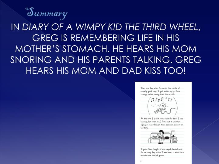 diary of a wimpy kid the third wheel book report