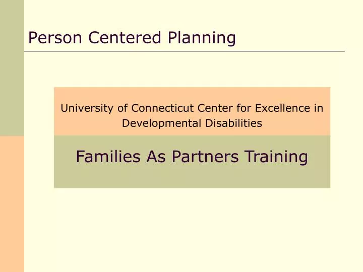 person centered planning n.