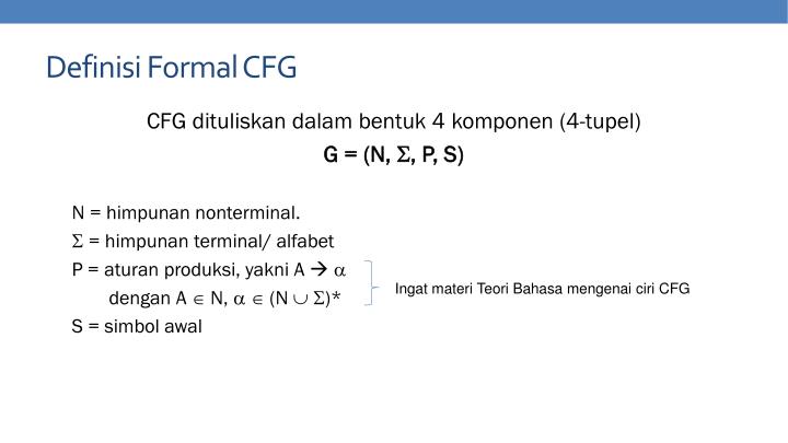 PPT - Tata Bahasa Bebas Konteks ( Context-Free Grammar PPT - Tata Bahasa Bebas Konteks ( Context-Free Grammar