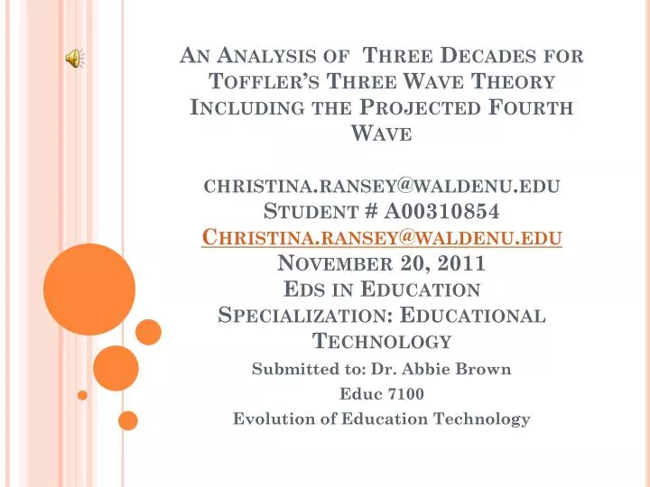 submitted to dr abbie brown educ 7100 evolution of education technology n.