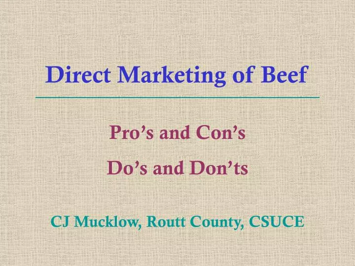 direct market beef business plan