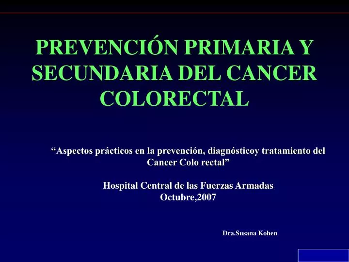 prevenci n primaria y secundaria del cancer colorectal n.