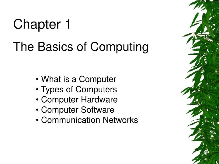 PPT - Chapter 1 The Basics of Computing PowerPoint Presentation, free ...