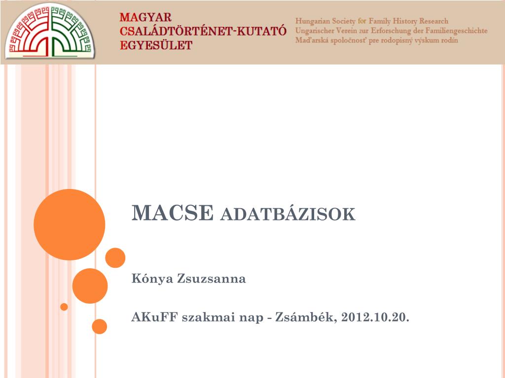 PPT - MACSE adatbázisok PowerPoint Presentation, free download - ID:4928742
