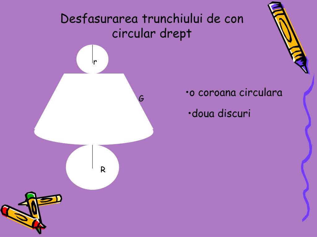 Con Circular Drept Sectiunea Axiala PPT - Trunchiul de con circular drept PowerPoint Presentation, free