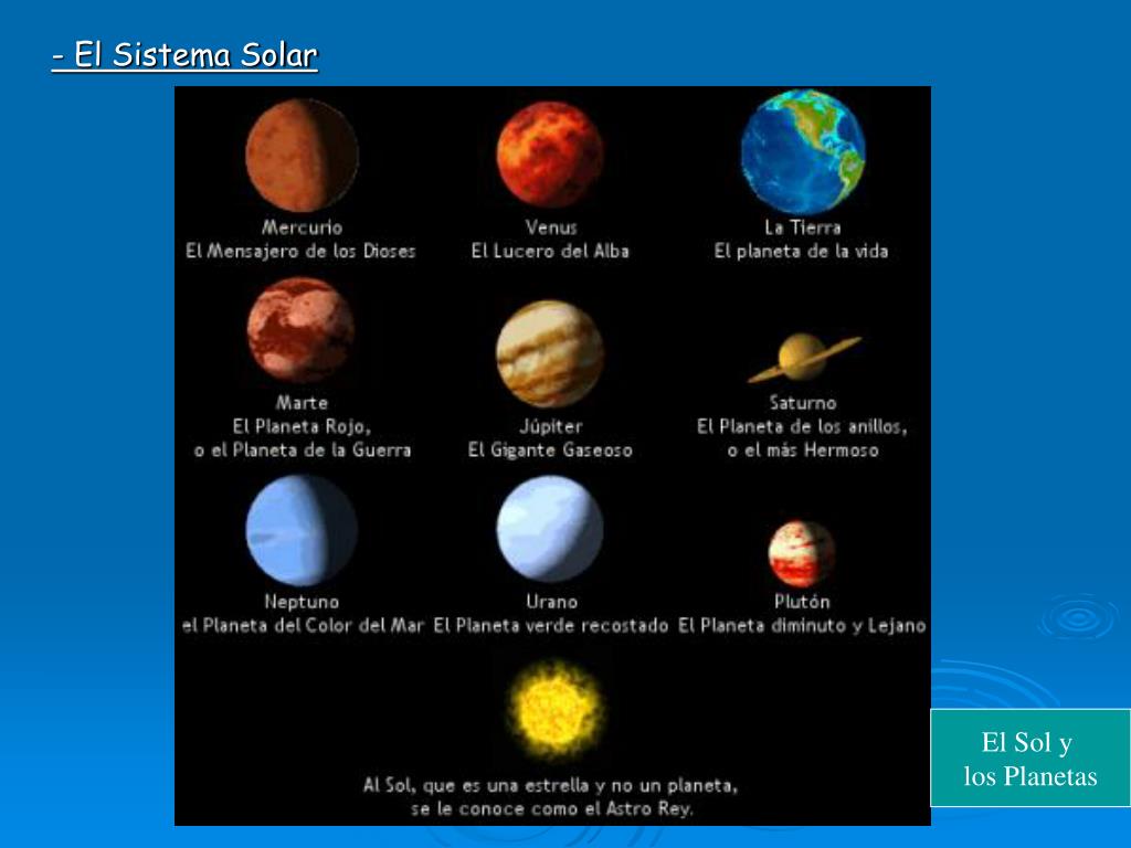 De que color son los planetas del sistema solar