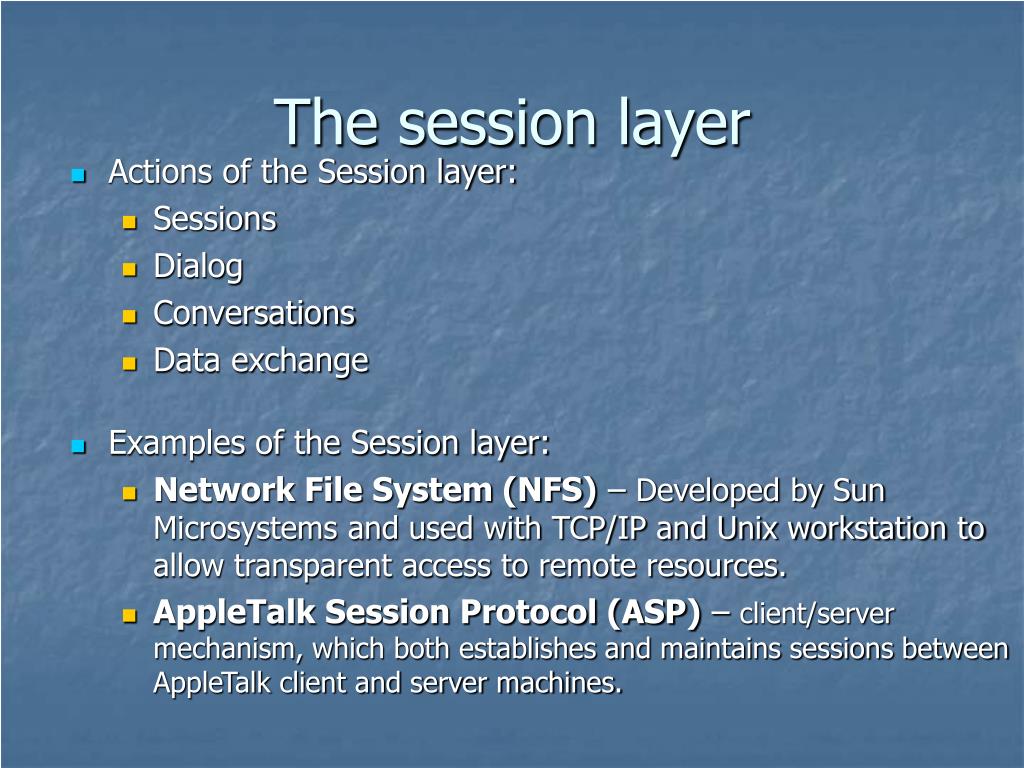 presentation and session layer