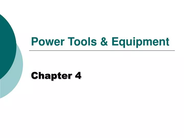 PPT Power Tools & Equipment PowerPoint Presentation, free download