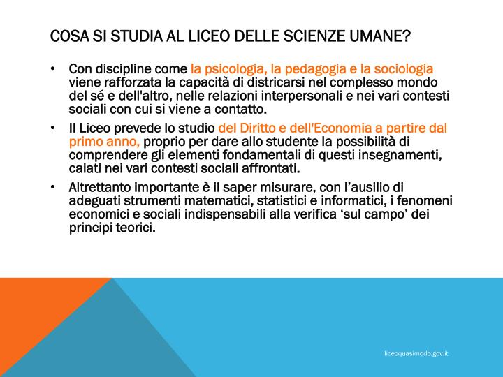 Cosa Si Studia Al Liceo Delle Scienze Umane PPT - LICEO STATALE ‘S. QUASIMODO’ PowerPoint Presentation - ID:4934345