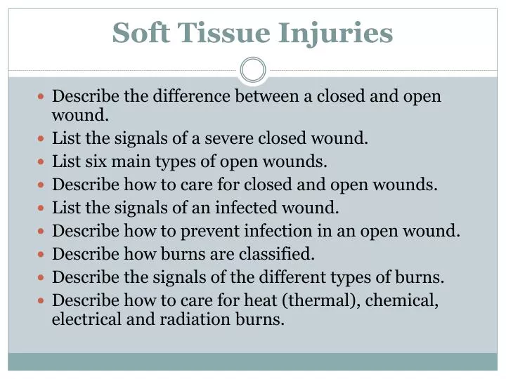 soft tissue injuries n.