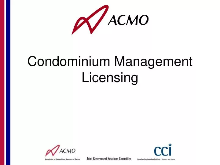condominium management licensing n.