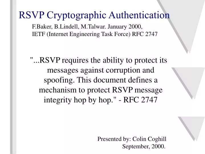rsvp cryptographic authentication n.