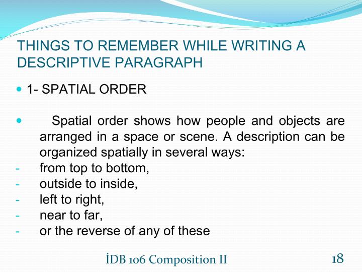 ������ Spatial order paragraph. Spatial Organization. 2019-02-04