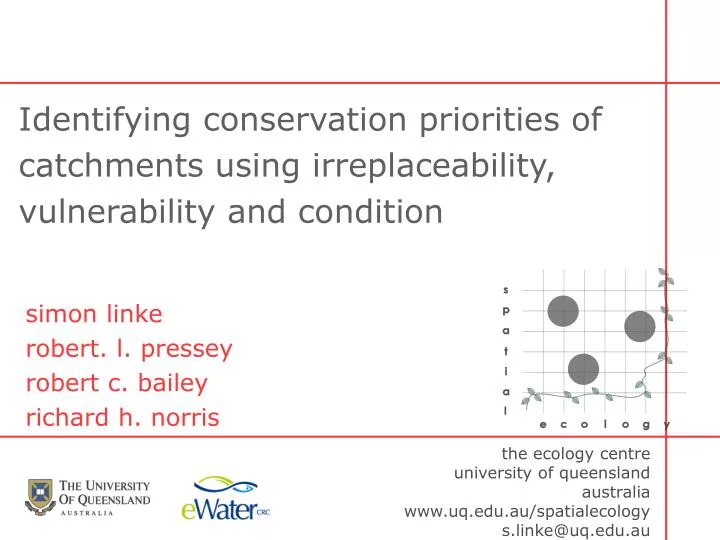 Ppt The Ecology Centre University Of Queensland Australia Uq Au