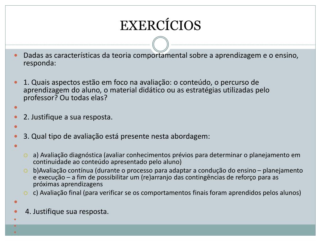 PPT - TEORIA COMPORTAMENTAL DA APRENDIZAGEM PowerPoint Presentation ...