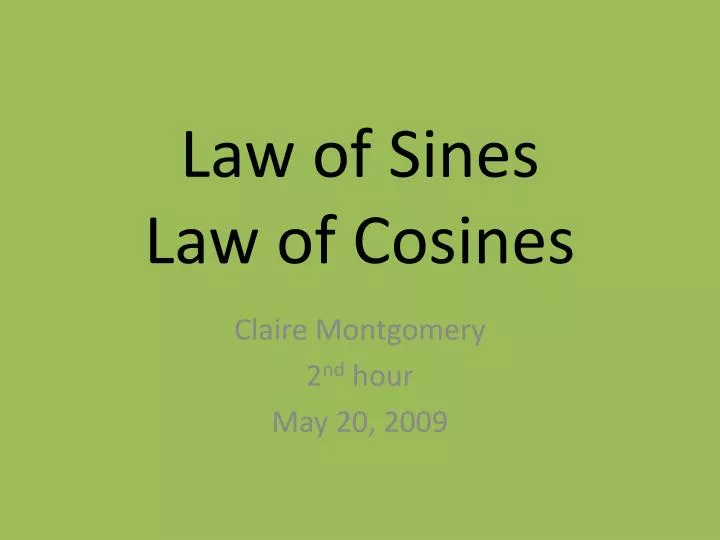 law of sines law of cosines n.