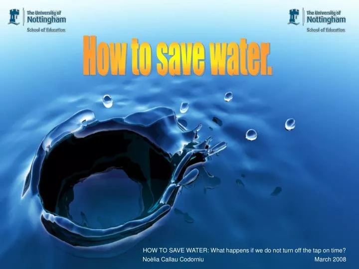 presentation on save water