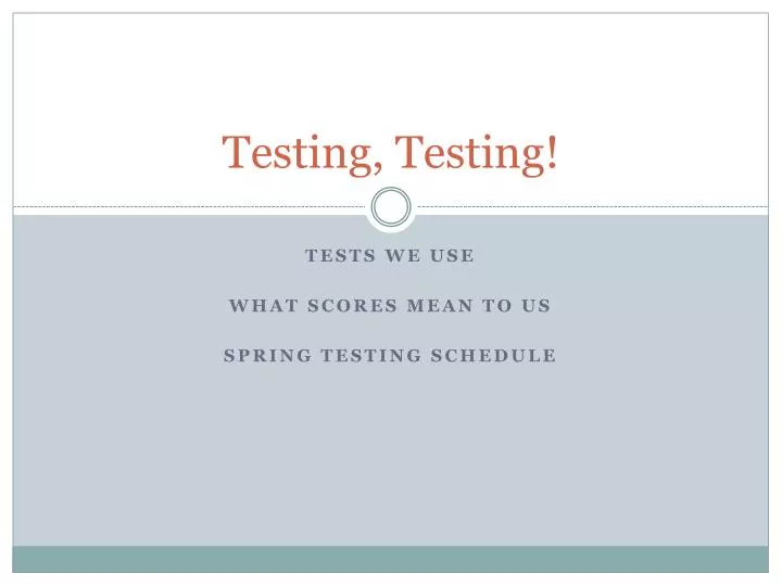 testing testing n.