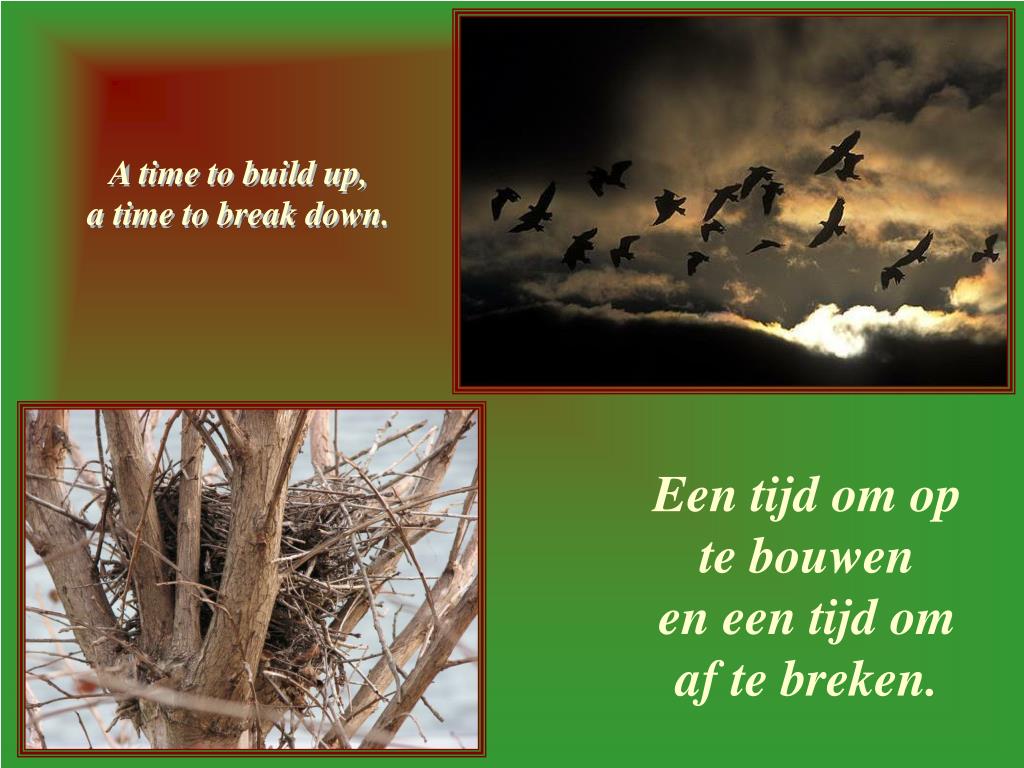 Alles Heeft Zijn Tijd PPT - “Alles heeft zijn tijd”: Vertaling uit de Bijbel: Prediker 3, 1