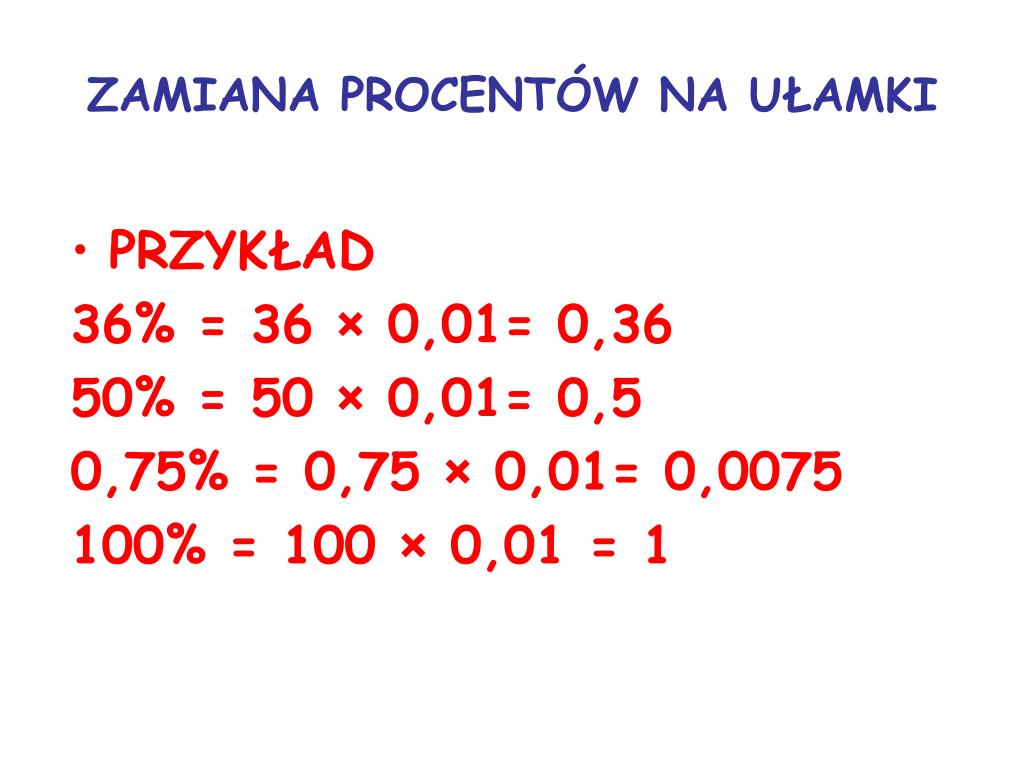 procenty na stopnie