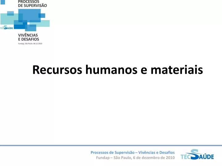 recursos humanos e materiais n.