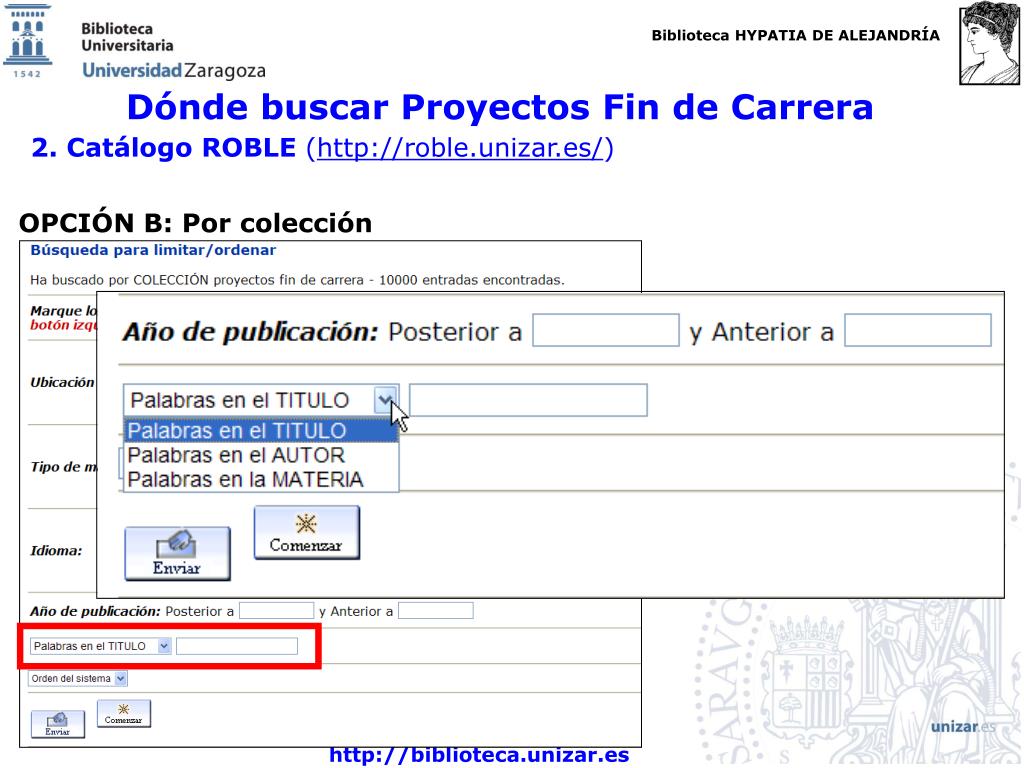 PPT - Proyectos Fin de Carrera: CÓMO BUSCAR INFORMACIÓN Módulo 2 PowerPoint  Presentation - ID:4951924
