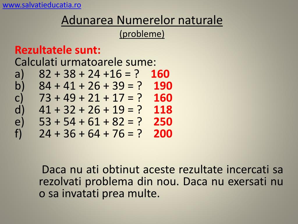 PPT - Adunarea Numerelor naturale ( probleme ) PowerPoint Presentation -  ID:4951979