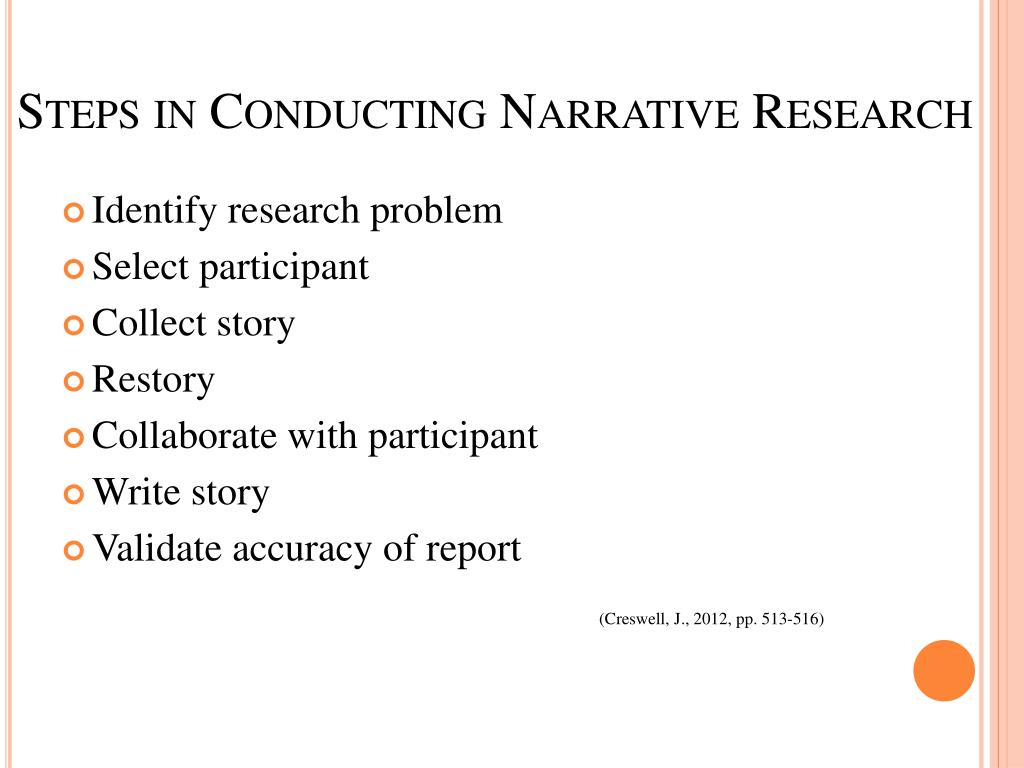 narrative report on conducting research