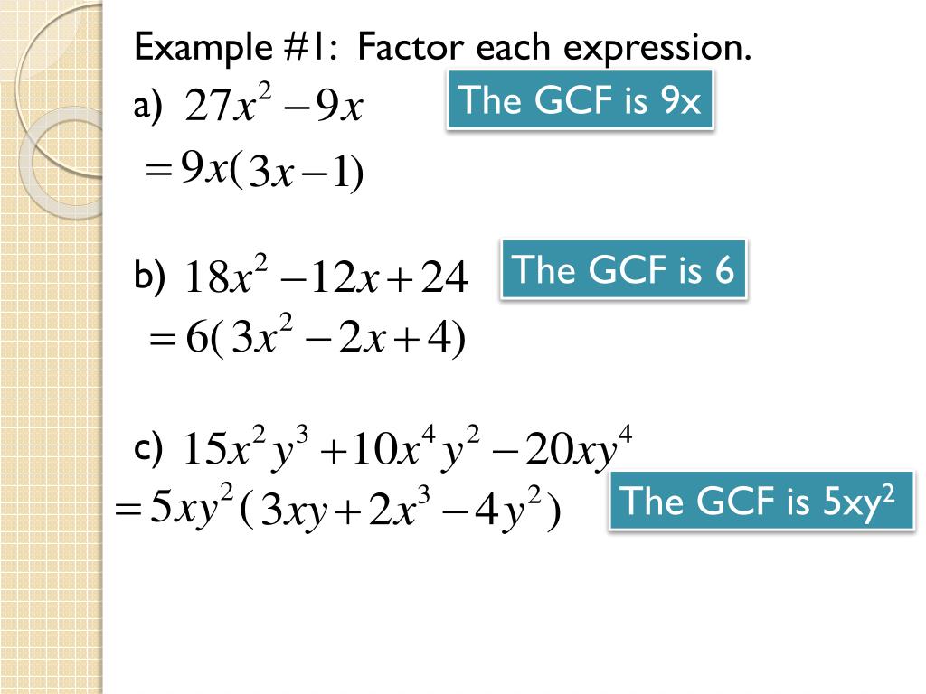 PPT - 2.2 – Factoring Polynomials Common Factoring PowerPoint ...