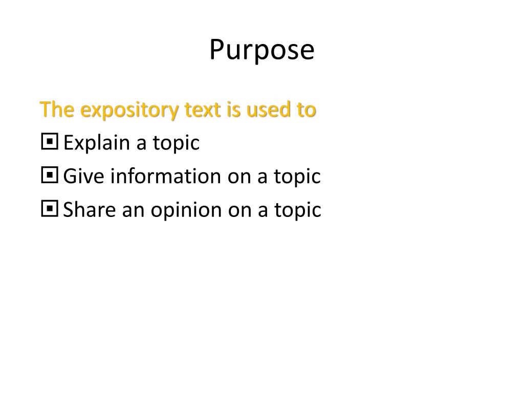purpose of expository