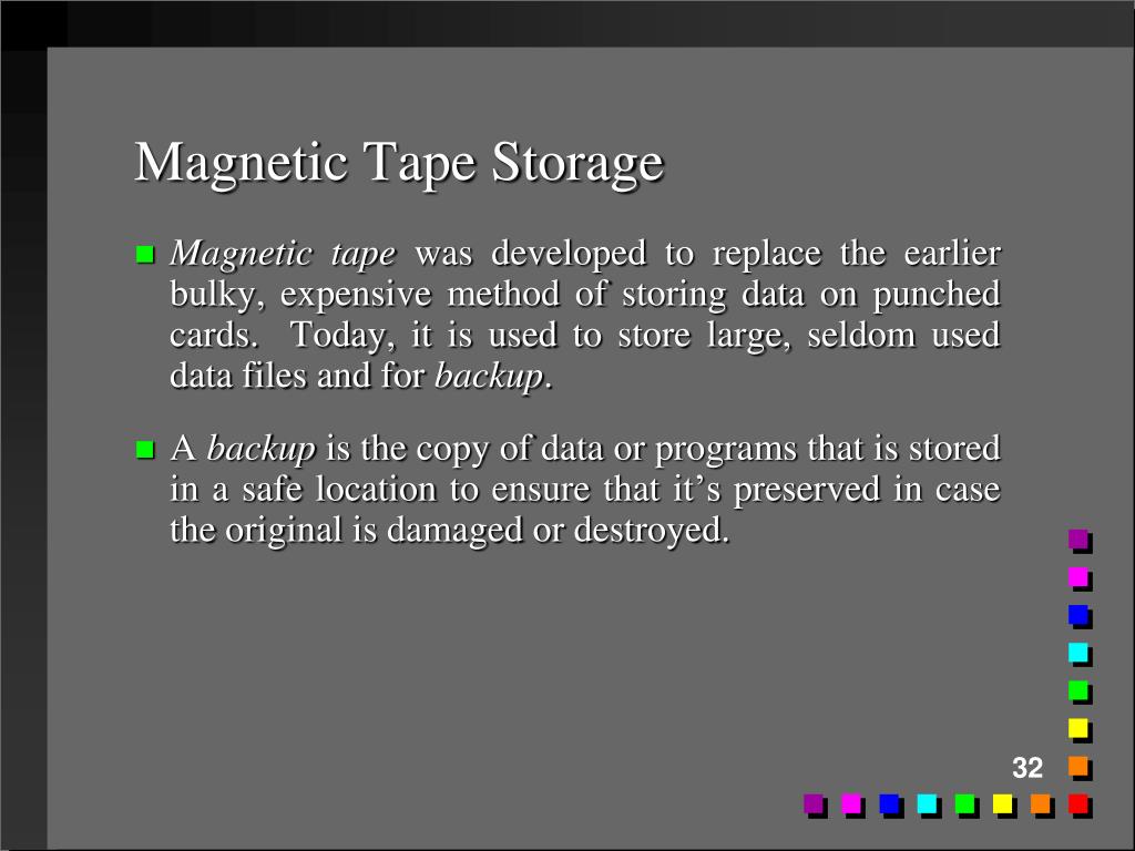 Definition of magnetic tape