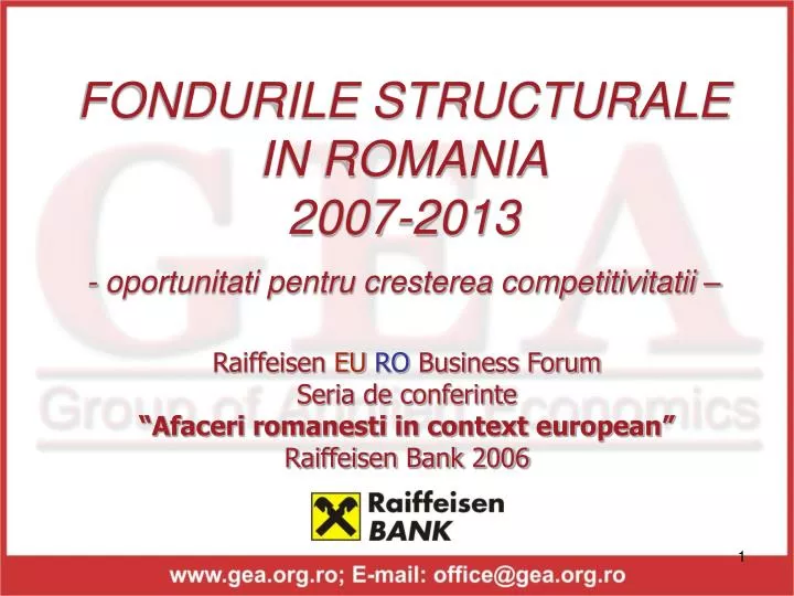 fondurile structurale in romania 2007 2013 oportunitati pentru cresterea competitivitatii n.