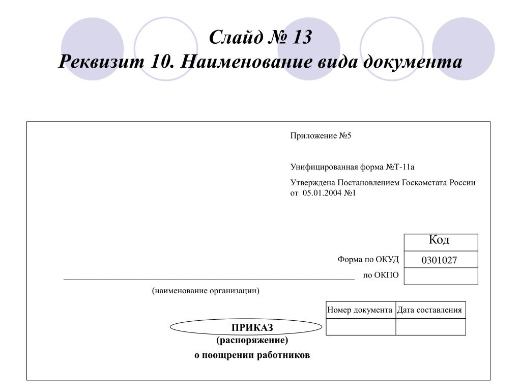 Правила наименования документов. Реквизит 4 код формы документа.