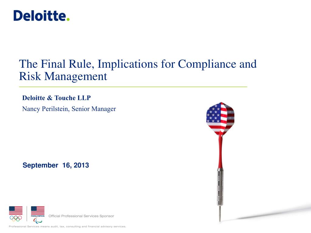 PPT The Final Rule, Implications for Compliance and Risk Management PowerPoint Presentation