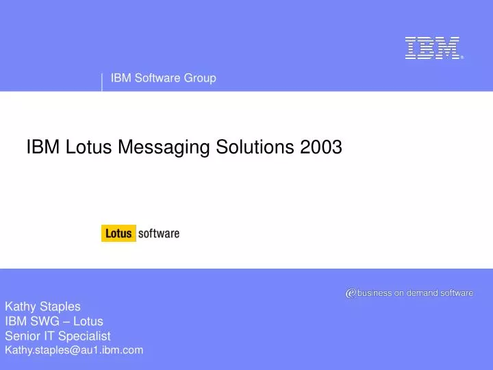 ibm lotus messaging solutions 2003 n.