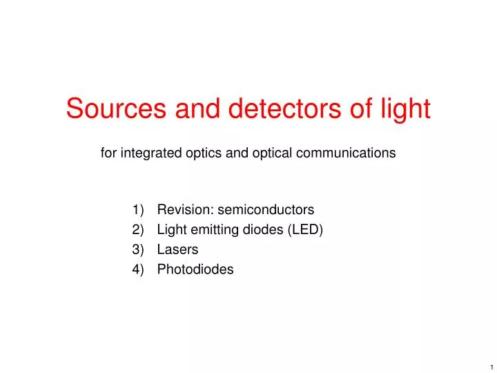 PPT Sources and detectors of light PowerPoint Presentation, free download ID4965912